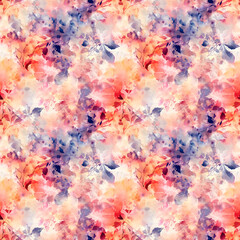 Springtime watercolor delicate floral seamless pattern. For packaging, wrapping paper, invitation, card and decoration.	