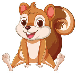 Fototapeta premium Vector illustration of a cute, smiling squirrel