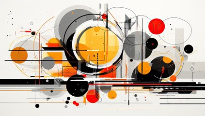 Obraz premium Circular Harmony: Interlocking Concentric Circles Forming Abstract Pattern