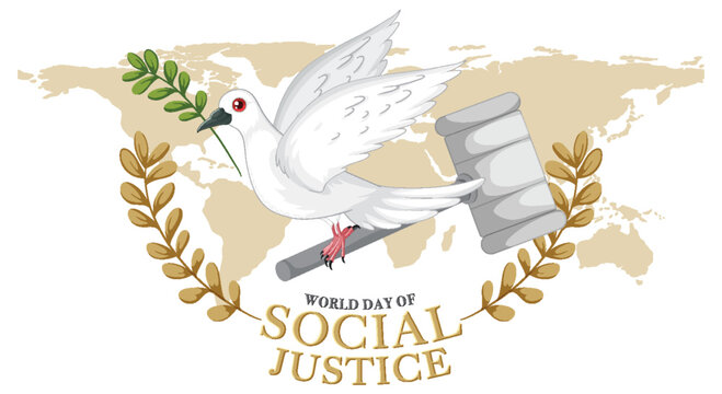 Dove carrying olive branch over world map