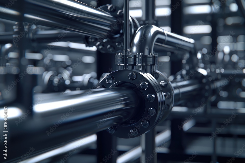 Poster A network of interconnected pipes. Ideal for illustrating infrastructure or engineering concepts