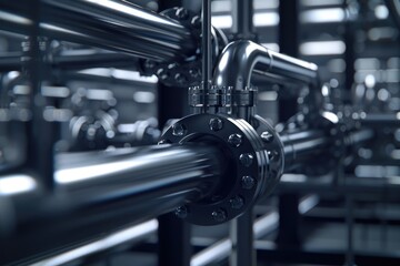 Fototapeta premium A network of interconnected pipes. Ideal for illustrating infrastructure or engineering concepts