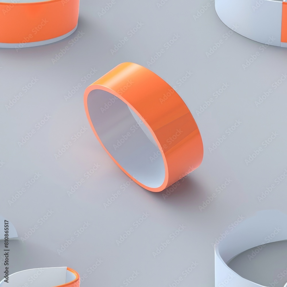 Poster colorful rings arranged on a table, suitable for various concepts and designs