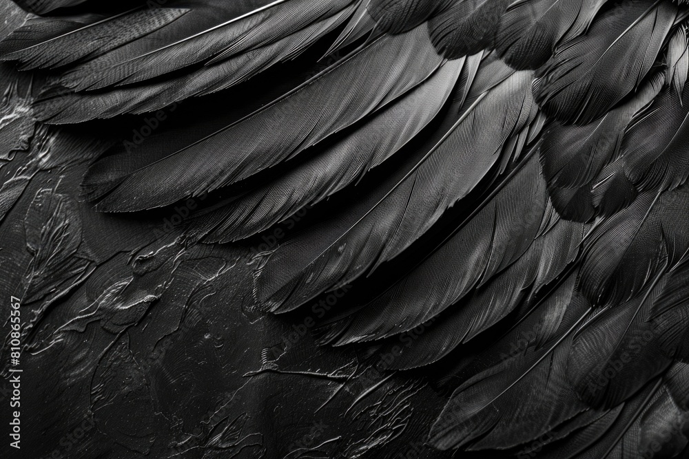 Poster close-up shot of a bird's feathers, suitable for various design projects