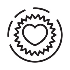 Birthday Cake Heart Line Icon