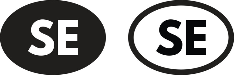 Sweden country code icon set in two styles . Sweden short country name . Sweden abbreviation icon vector