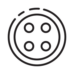 Lady Sewing Wear Line Icon