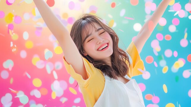 Joyful Celebration with Confetti