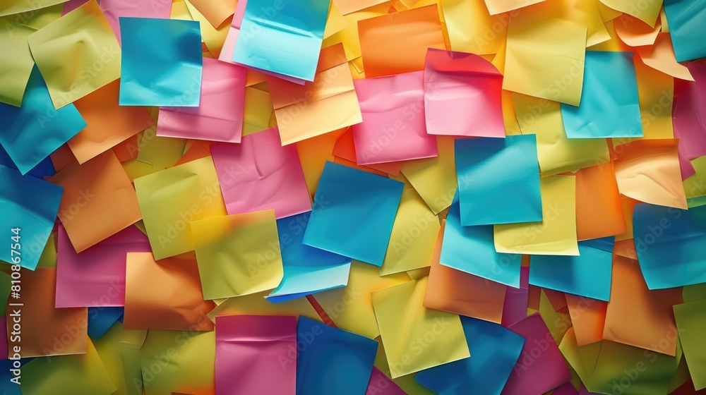 Poster a pile of colorful post-it notes. perfect for office or school related projects