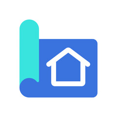 Editable house blueprint vector icon. Property, real estate, construction, mortgage, interiors. Part of a big icon set family. Perfect for web and app interfaces, presentations, infographics, etc