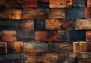 Vacío viejo, agrietado y sucio fondos de textura de la pared de madera oscura.
Cubos de madera...