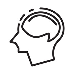 Brain Head Idea Line Icon
