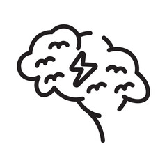 Brain Headache Idea Line Icon
