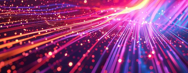 Naklejka premium Abstract background with digital data stream, cyber technology concept