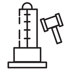 Strength Hammer Game Line Icon