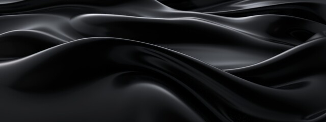 Obraz premium Abstract black silk background with smooth folds