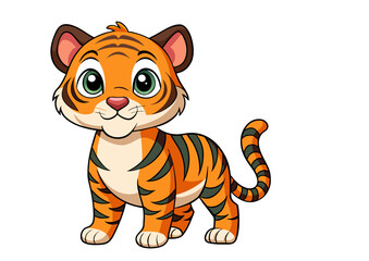 tiger cartoon isolated on white