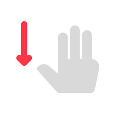 Editable three fingers swipe down vector icon. Part of a big icon set family. Perfect for web and app interfaces, presentations, infographics, etc