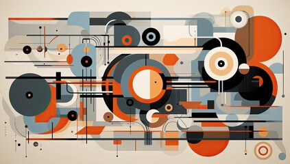 Obraz premium Concentric Elegance: Abstract Background Featuring Harmonious Circles