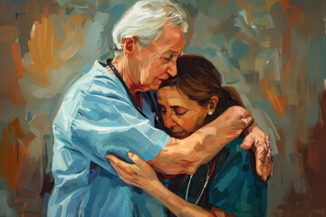 Man Hugging Woman. Generative AI