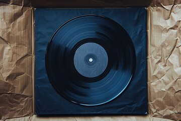 Obraz premium A record is sitting in a cardboard box