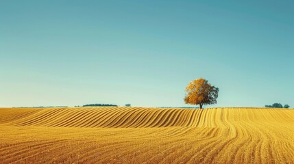 One tree and meadow