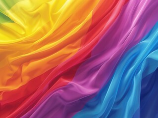 Obraz premium A colorful piece of fabric with a rainbow pattern. The colors are bright and vibrant, creating a sense of joy and happiness. The image could be used to represent a celebration or a festival