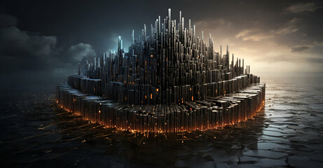 close up of digital data code concept background.