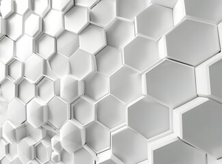3d white abstract background with hexagon pattern, high resolution, 
