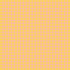 Vector hand drawn crayon checkered pattern. Grunge Doodle Plaid geometrical pink yellow white brush texture. pencil Crossing lines. Abstract pattern.