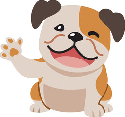 Cartoon character bulldog for design.