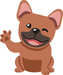 Cartoon character french bulldog for design.