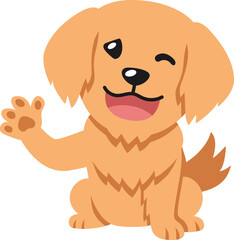 Cartoon character golden retriever dog for design.