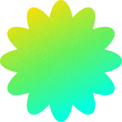 Cool Shape Jagged Leafy Edge Flower Burst Flower Gradient with Noisy Effect Energetic for Event Posters