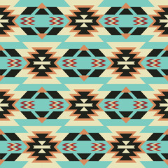 Tribal ethnic seamless pattern. Native American carpet. Quilt fabric. Aztec background.