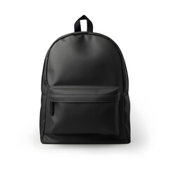 Black backpack mock up isolated on white background