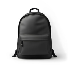 Black backpack mock up isolated on white background