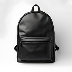 Black backpack mock up isolated on white background