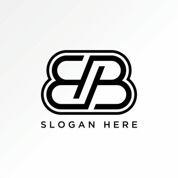 Logo design graphic creative premium concept vector stock initial letter B or BB font line art motif pattern flip connect. Related typography monogram