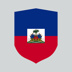 Obraz premium Haiti Flag in SHield Shape Frame