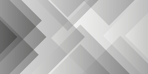 Obraz premium Abstract white and gray background design with layers of textured white transparent material in triangle and squares shapes. White color technology concept geometric line vector background.