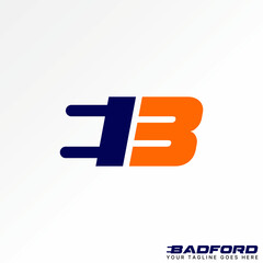 Obraz premium Logo design graphic concept creative vector premium stock abstract letter initial 3 or B italic sans serif font stecker. Related monogram beauty brand