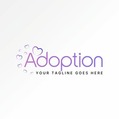 Logo design graphic concept creative vector premium stock icon word text Adoption font with many love happy symbol. Related to monogram beauty brand