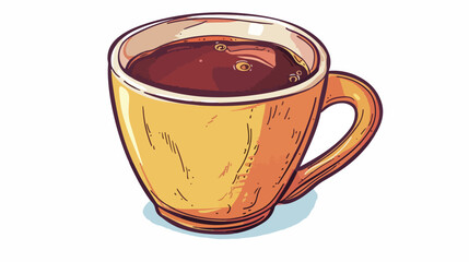 Hot coffee mug over white Vector illustration. Vector