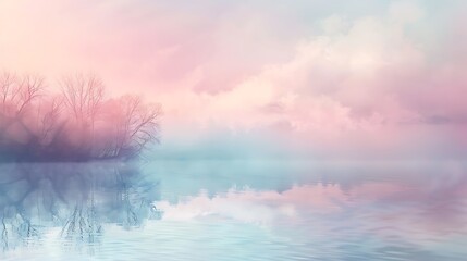 Soft, pastel shades blend together to form a gentle and soothing landscape that invites relaxation.