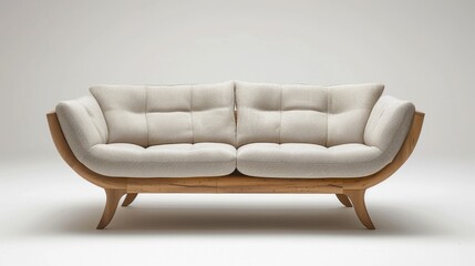 A minimalist modern white sofa.