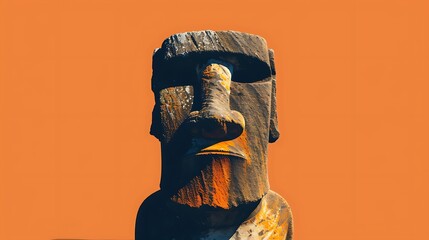 The moai statues as part of the museum's collection are very well described. for the commemoration of International Museum Day as a poster, background