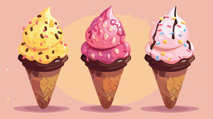 Ice cream design Sweet dessert food flavor scoop summ