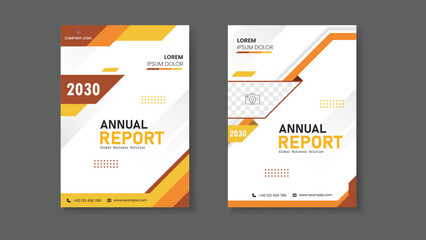 Template vector design for Brochure, AnnualReport, Magazine, Poster, Corporate Presentation, Portfolio, Flyer, infographic, layout modern with Orange color size A4, Front and back, Easy to use.