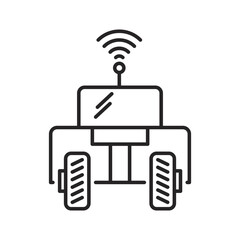 Smart farm line icon, smart farming and agriculture icon or sign, vector icon